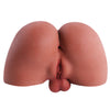 Realistic TPE male torso sex toy featuring anal and vaginal tunnels