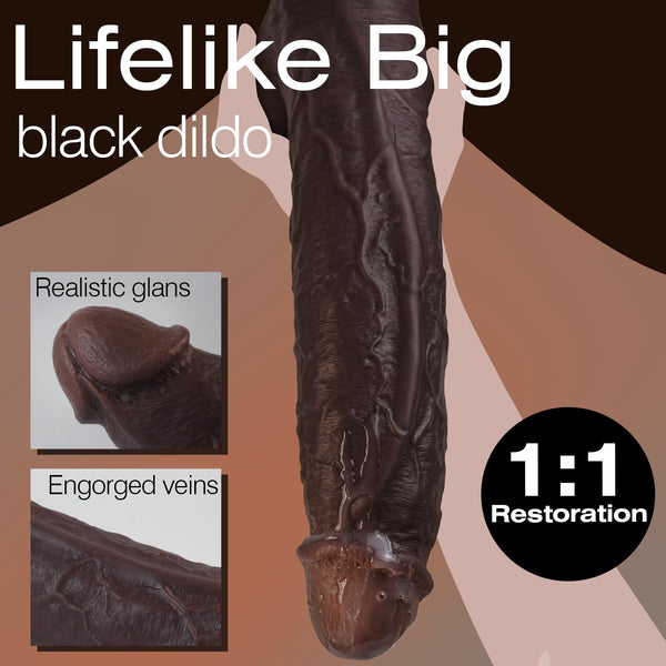 lifelike huge black dildo