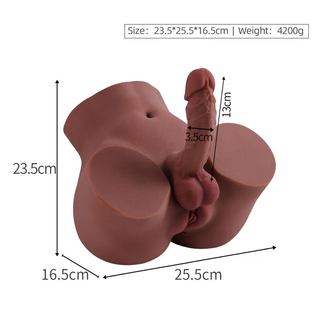 Realistic dark-toned male sex torso with penis