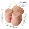 Dual channel realistic sex doll torso butt toy