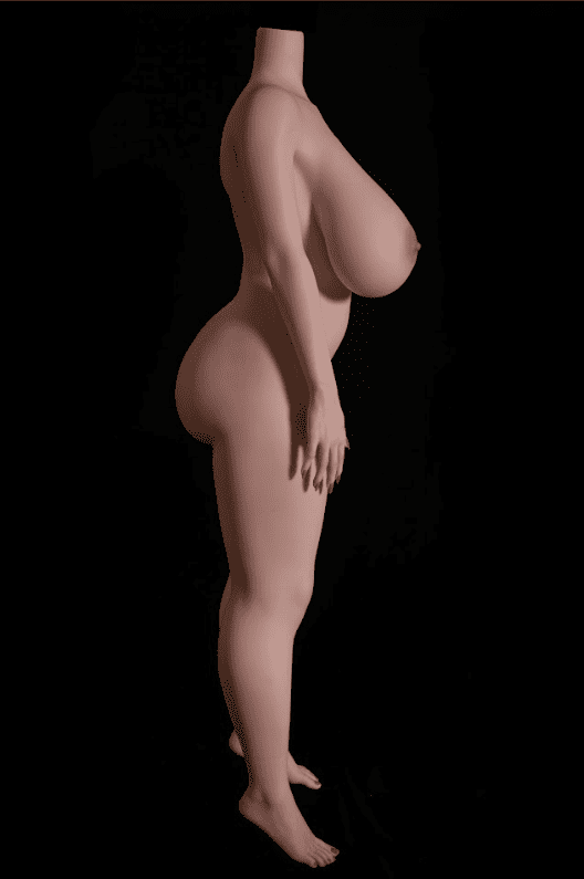 Busty BBW silicone doll Lottie wearing glasses